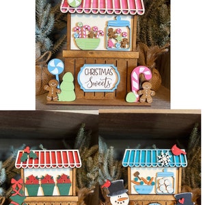 Christmas Sweets Market Stand, Poinsettia Market Stand, Snowman Market Stand, Christmas Decor, Shelf Decor, Freestanding decor