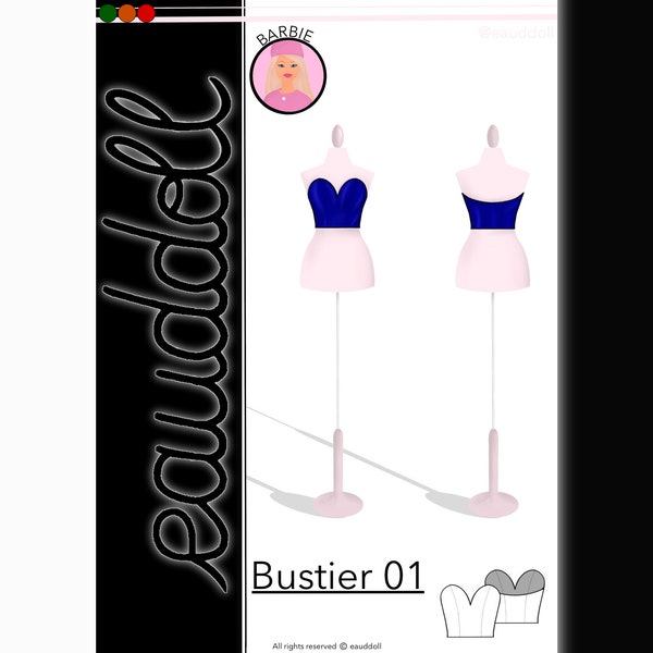 Bustier pattern fashion doll