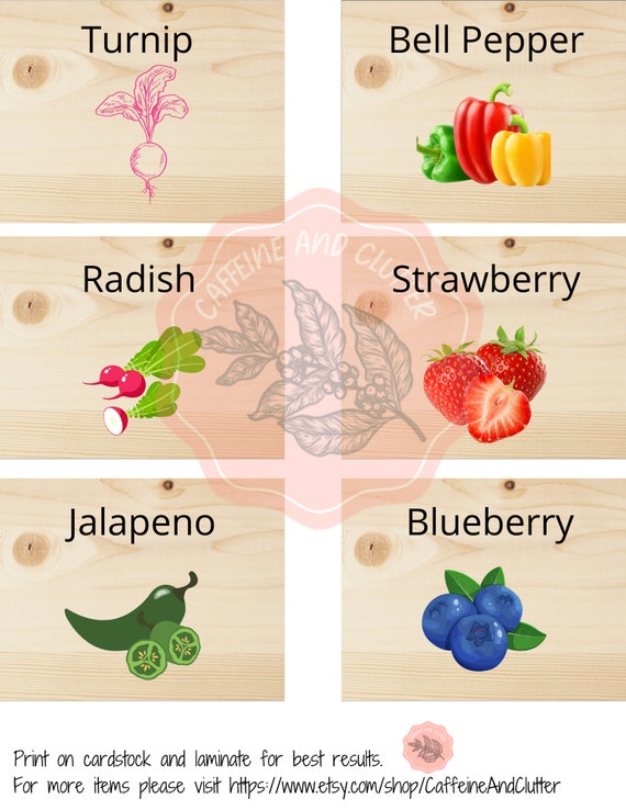 Garden Fruit and Vegetable Printable Labels | Etsy