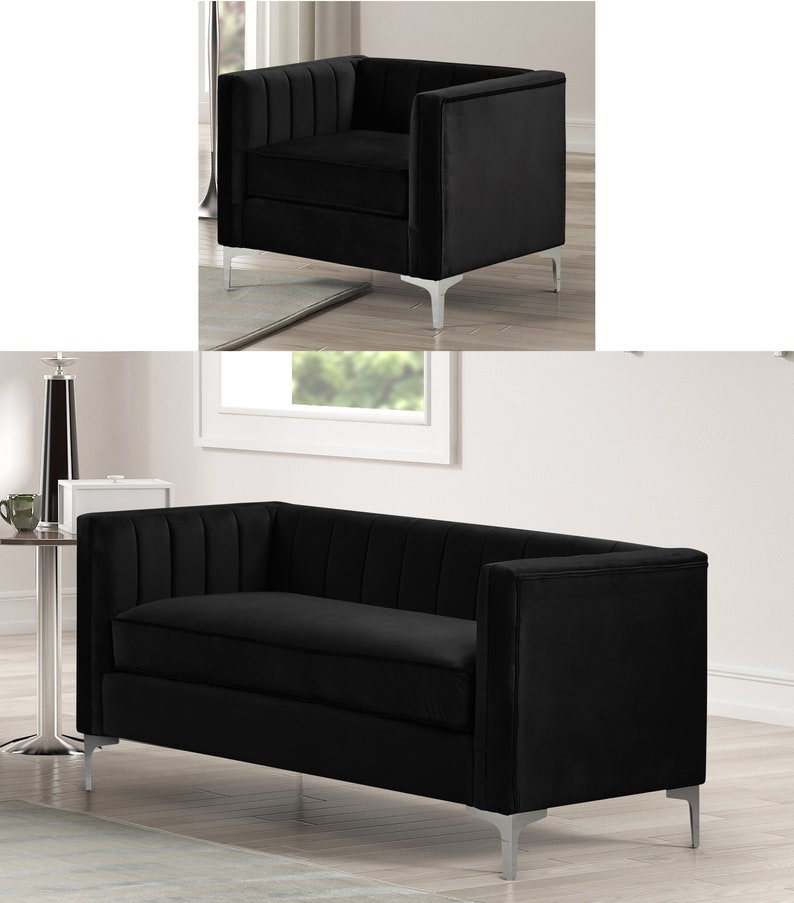 US LIVINGS 3 Piece Velvet Living Room Sofa Loveseat and Chair Etsy