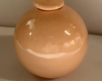 Lámpara de aceite de cerámica con forma de bola de 2 1/4”, mecha de algodón, vela decorativa de emergencia, color melocotón antiguo.