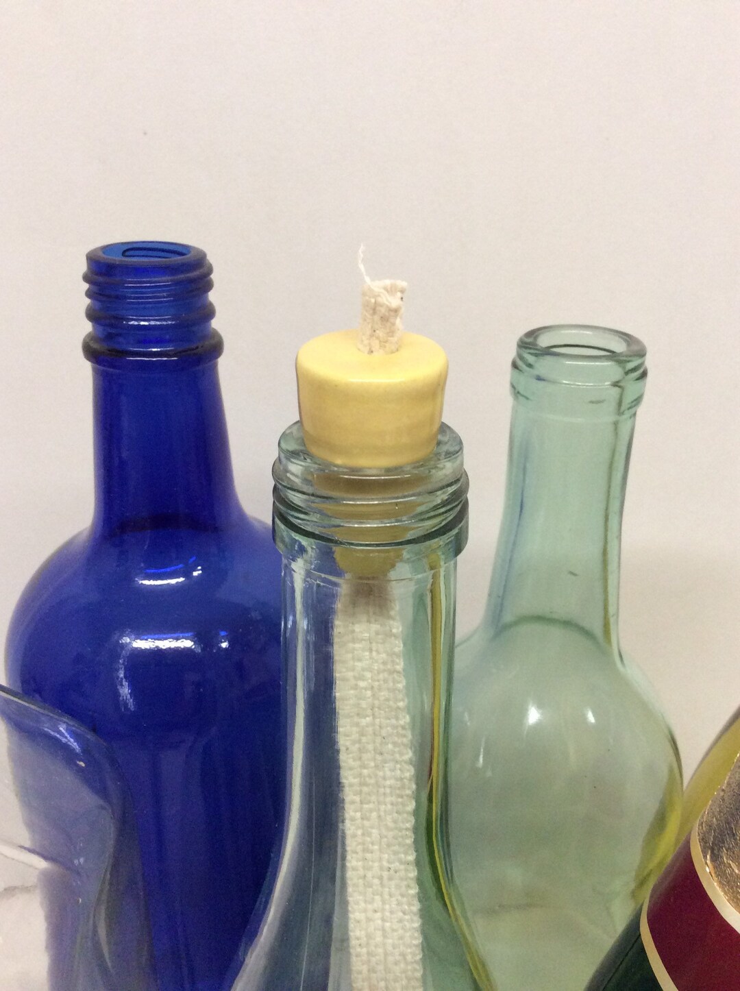 1 Pale Yellow Ceramic Wick Holder DIY Oil Lamp Recycling Glass Etsy