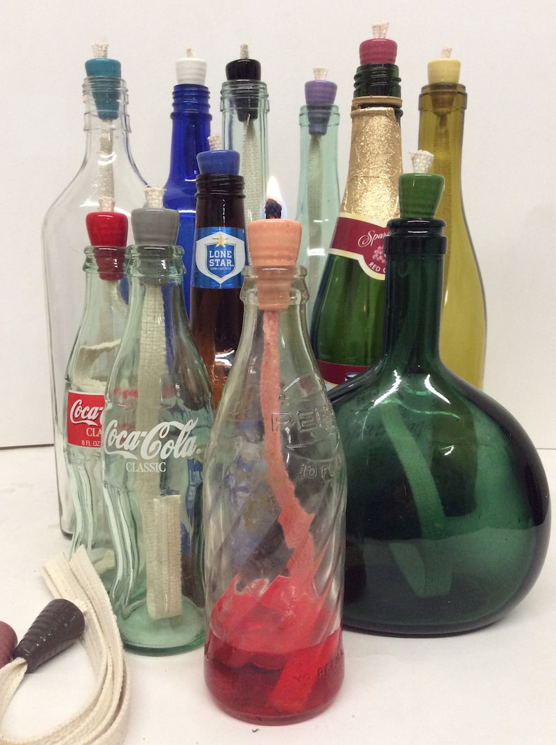 1 Black Ceramic Wick Holder DIY Oil Lamp Recycling Glass Bottles Candle