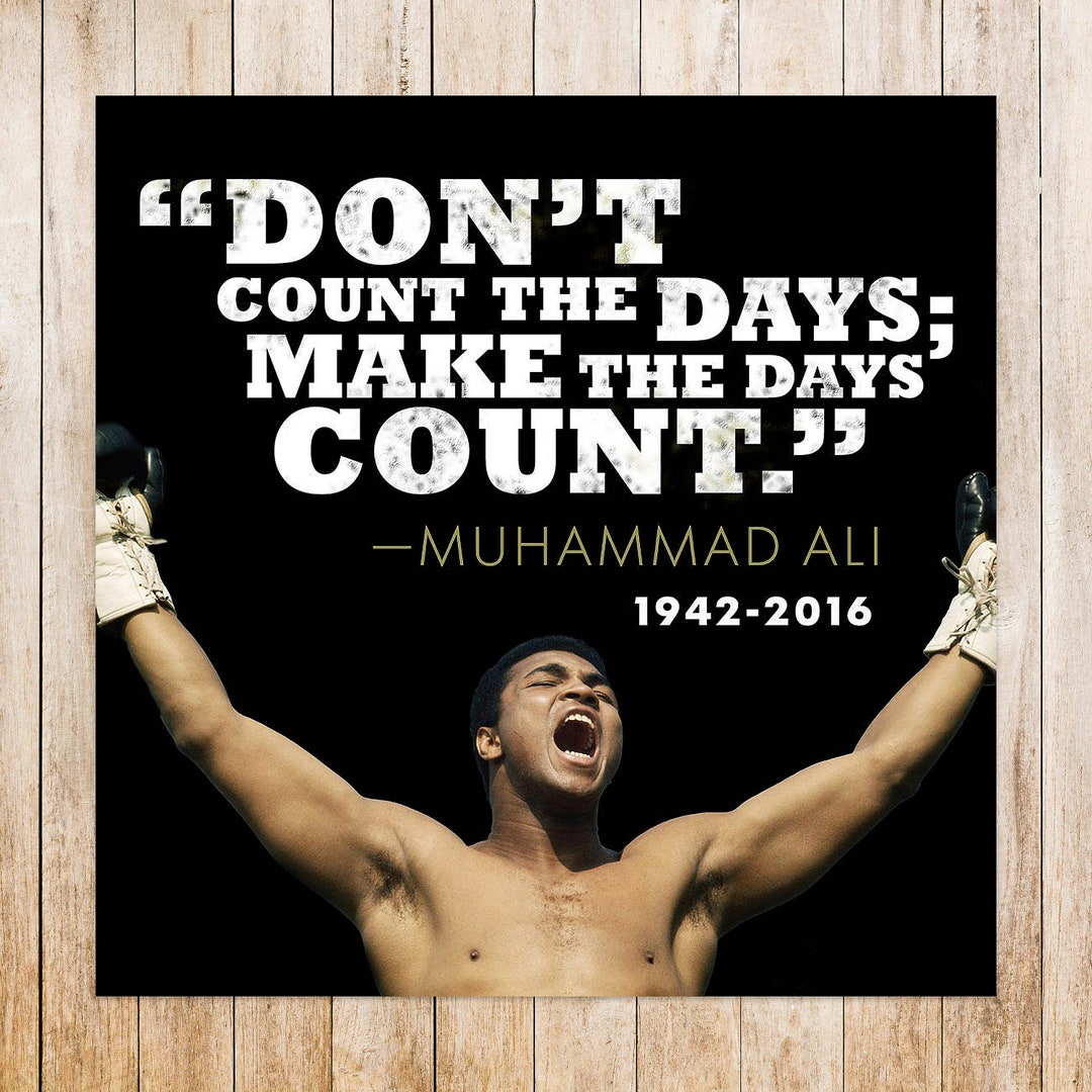 Muhammad Ali Motivational Poster Art Print Lostvintages - Etsy