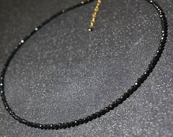 Black Stone Shiny Choker Necklace, Black Choker Necklace, Choker For Her, Necklace Gifts For Her