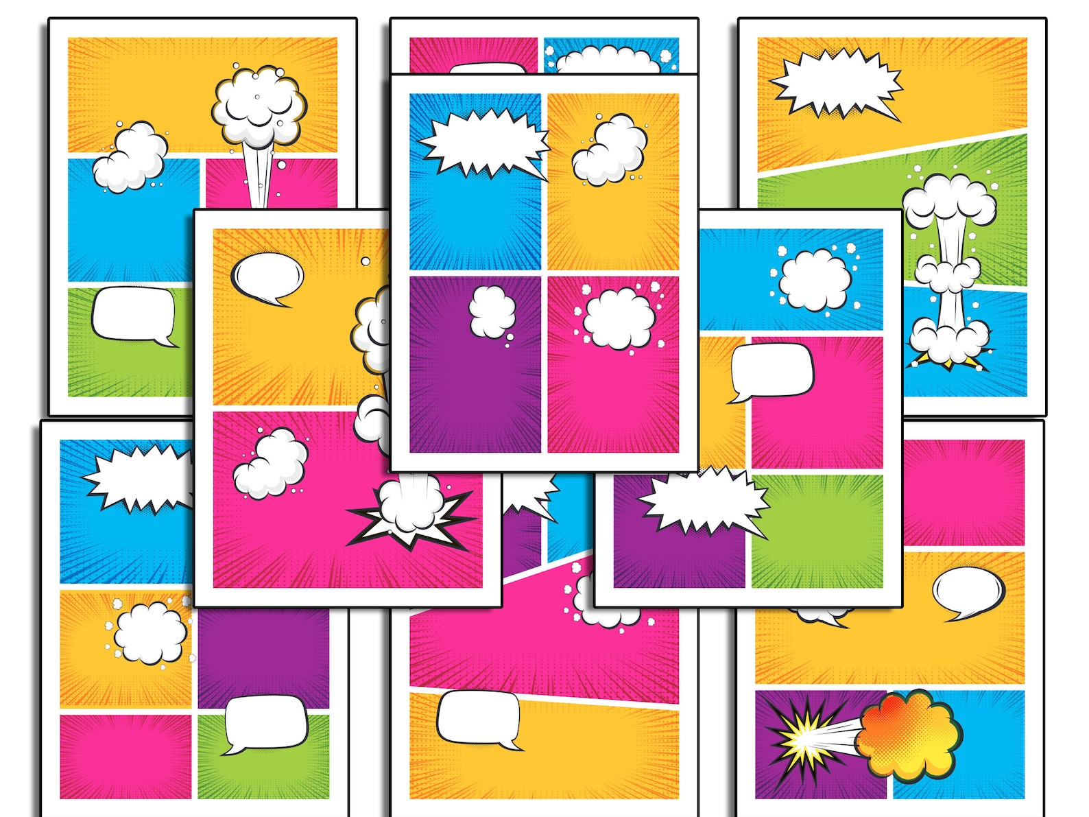 Blank Comic Pages Printables Comic Templates Manga Strip - Etsy