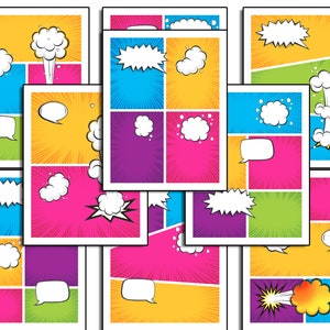 Blank Comic Pages Printables Comic Templates Manga Strip - Etsy