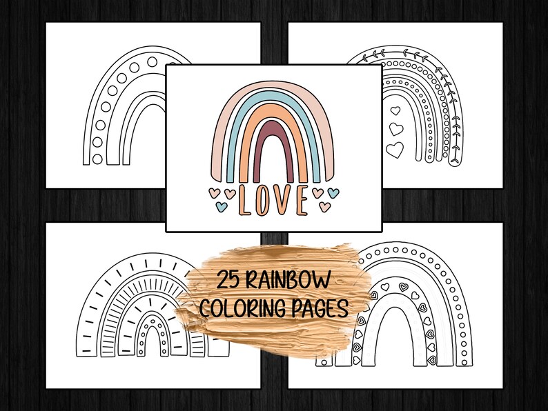 25 Cute Printable Boho Rainbows Coloring Pages for Kids & Etsy Israel