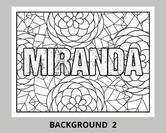 Custom Name Coloring Pages Printable Boho Floral Background - Etsy