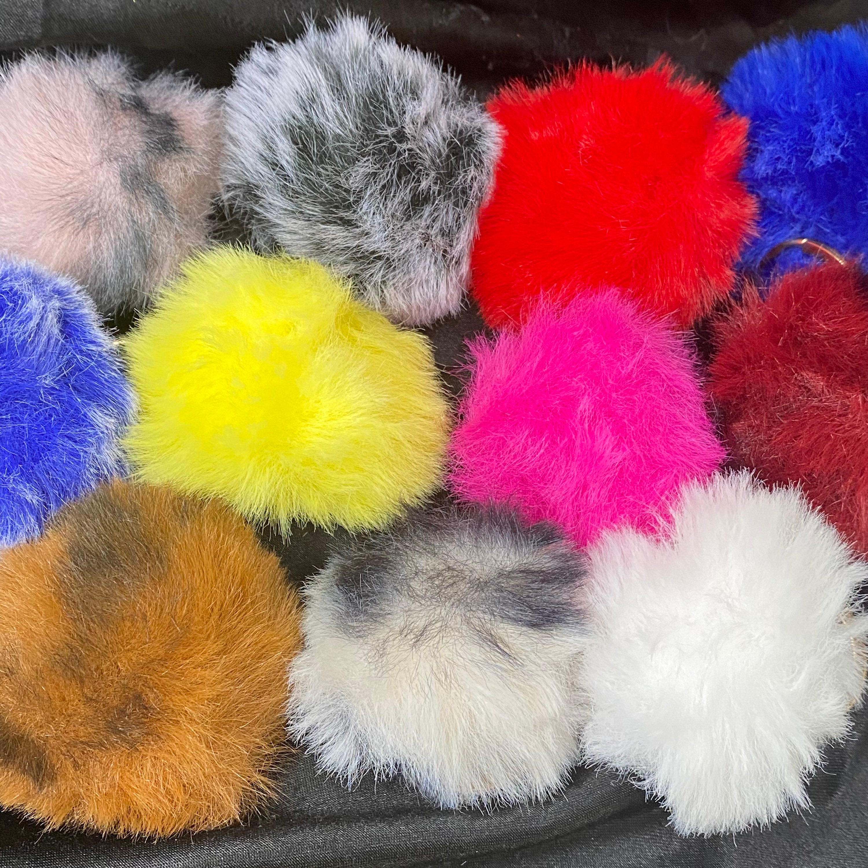 Artificial Raccoon Hair in 16 Colors Shoes Scarf Key Chain DIY Accessories, Tengsen DIY 16 Pieces /10cm Faux Fur pom pom Knitted hat Bag Gloves 