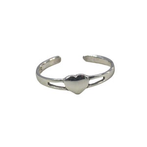 Sterling  Silver  925  Heart  Adjustable  Toe  Ring