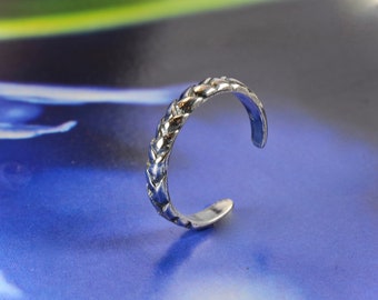 Sterling  Silver  925  Twists  Adjustable  Toe  Ring