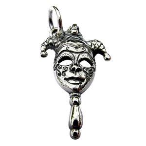 Sterling  Silver  925  Jester  Mask  Pendant