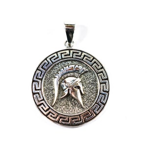 Sterling  Silver  925  Spartan  Warrior  Pendant  In  Gift  Box