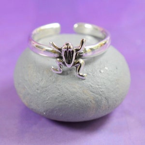 Sterling  Silver  925  Adjustable  Frog  Toe  Ring