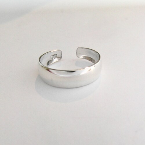 Big Toe Ring Sterling Silver Adjustable Toe Ring Thin Hammered - Etsy