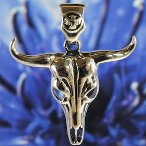 Sterling  Silver  925  Bull  Skull  Pendant  In  Gift  Box