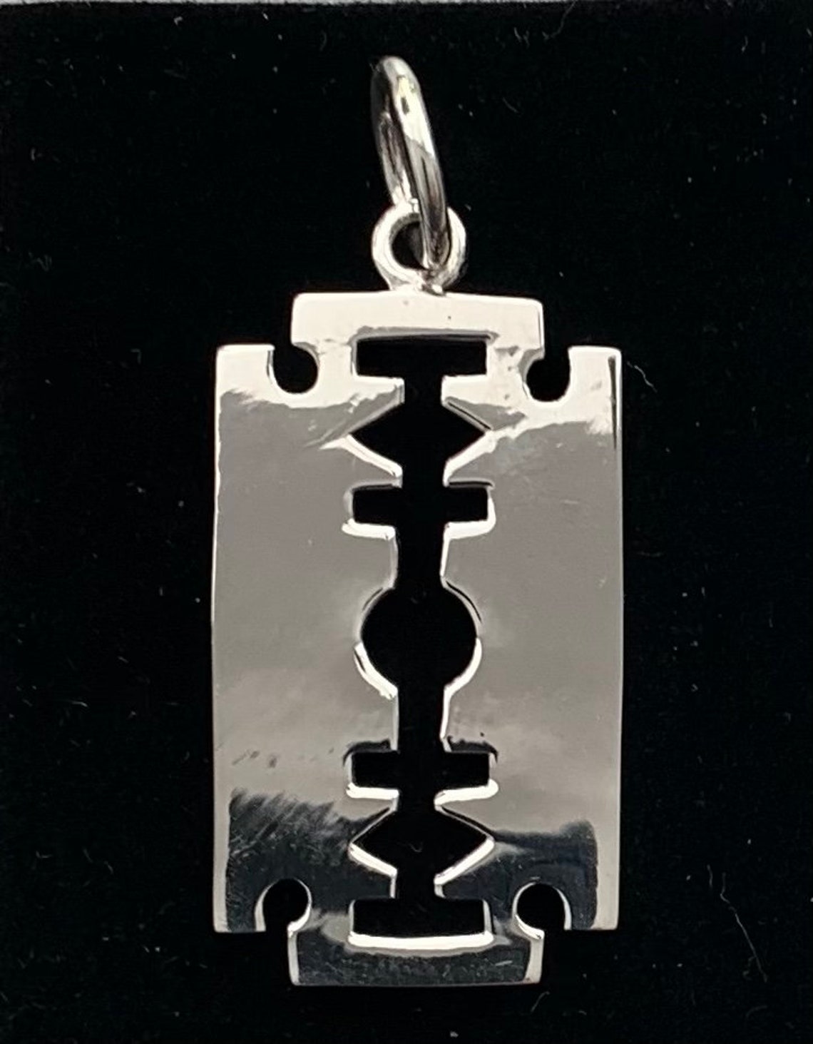 Sterling Silver 925 Razor Blade Pendant in Gift Box ( 7.4 Grams ) - Etsy