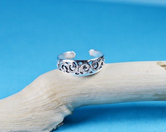 Bague d'orteil réglable en argent sterling 925