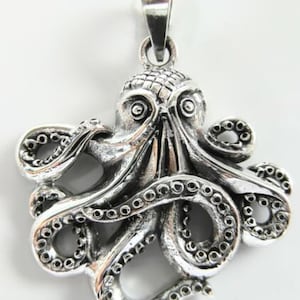 Sterling  Silver  925  Octopus  Pendant