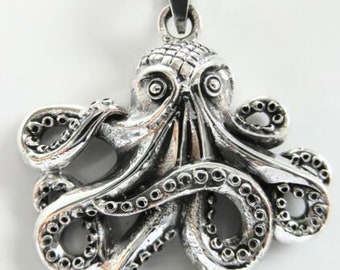 Sterling Silber 925 Oktopus Anhänger