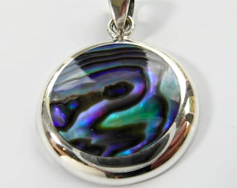 Sterling  Silver  925  Abalone  Shell  Pendant  In  Gift  Box