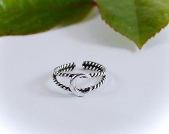 Sterling  Silver  925  Crescent  Adjustable  Toe  Ring