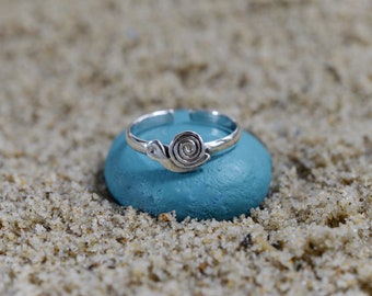 Sterling  Silver  925  Adjustable  Snail  Toe  Ring