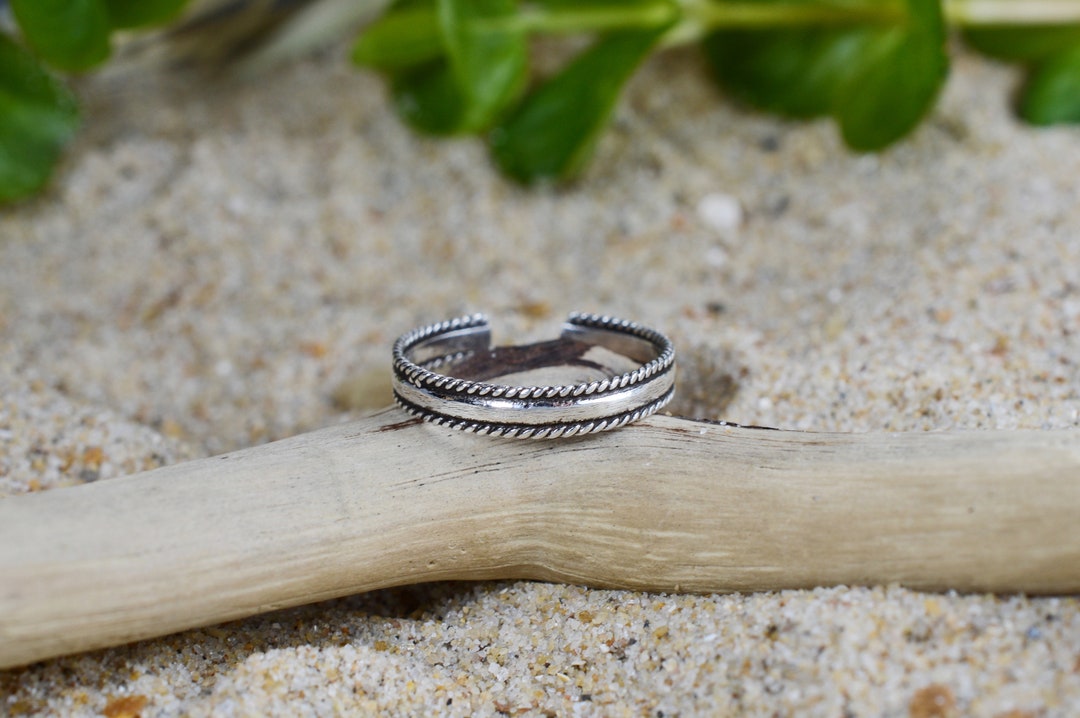 Sterling Silver 925 Curved Band Adjustable Toe Ring - Etsy