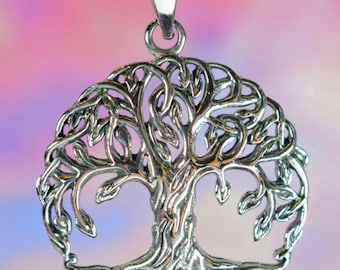 Sterling  Silver  925  Hanging  Tree  Of  Life  Pendant  In  Gift  Box