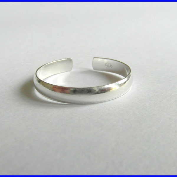 Sterling  Silver  (925)   2.5  MM  Band  Adjustable  Toe  Ring