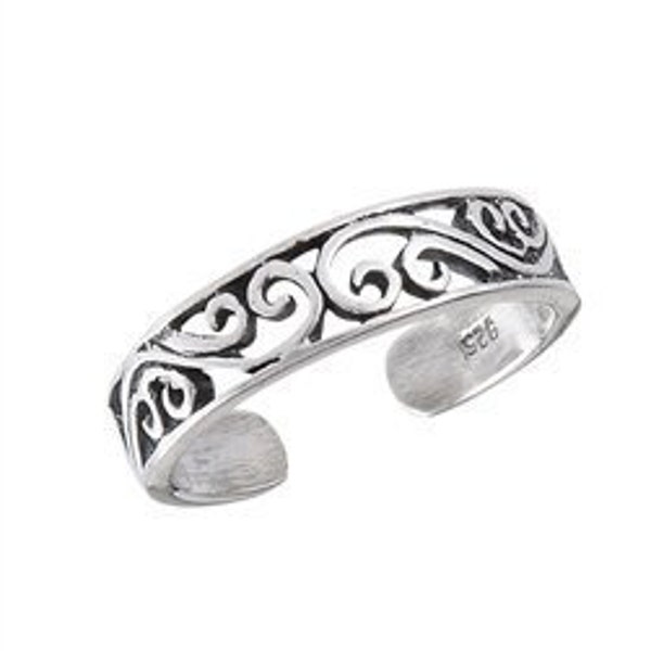 Sterling  Silver  925  Adjustable  Bliss  Toe  Ring