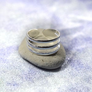 Sterling  Silver  925  Adjustable  Triple  Band  Toe  Ring