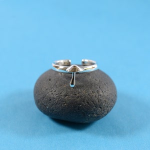 Sterling  Silver  925  Adjustable  Mushroom  Toe  Ring