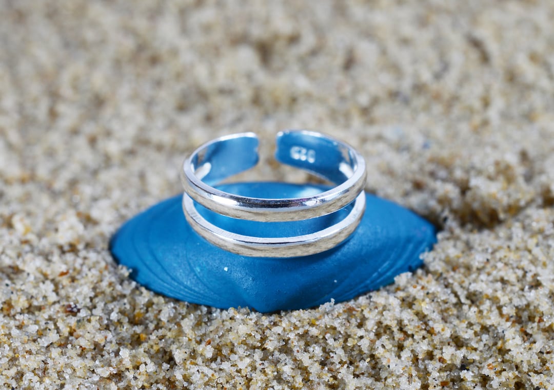 Sterling Silver 925 Adjustable Double Band Toe Ring - Etsy