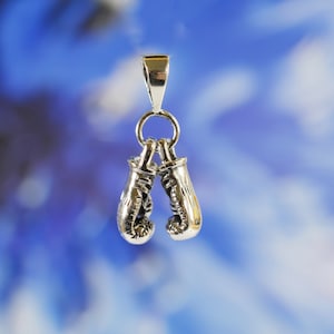 Sterling  Silver  925  Pair  Of  Boxing  Gloves  Pendant