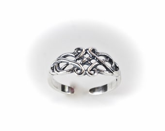 Sterling  Silver  925  Celtic  Shield  Adjustable  Toe  Ring