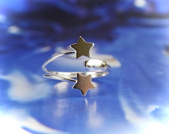 Sterling  Silver  925  Stars  Adjustable  Toe  Ring