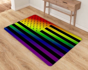 Lesbian Rainbow Pride Welcome Door Floor Mat Bathroom Nonslip House Entrance Rug 