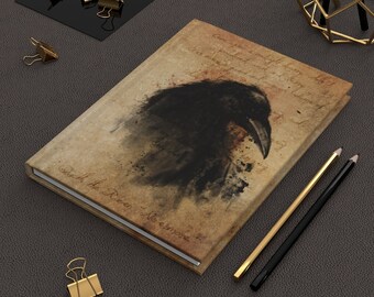 Vintage Looking The Raven Notebook, Personal Journal Artwork By Micah T. Glover