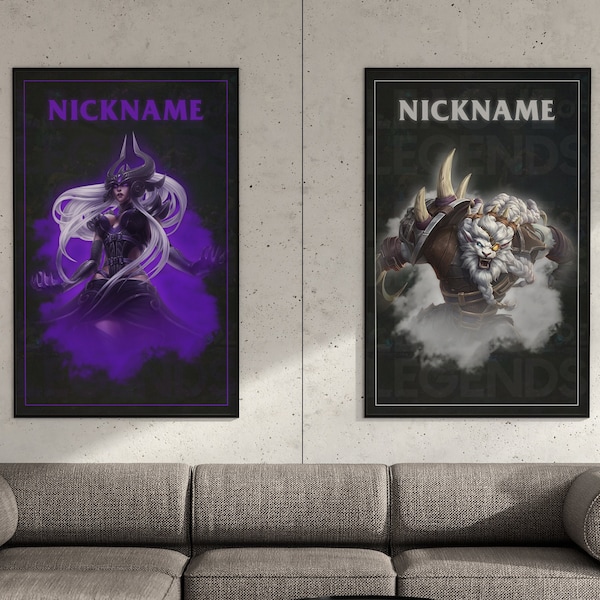 Custom League Of Legends Poster, Digital Game Poster, Lol poster, Rengar, Yasuo, Syndra, Zed, Samira, Vayne, Talon, Gaming Poster,Thresh