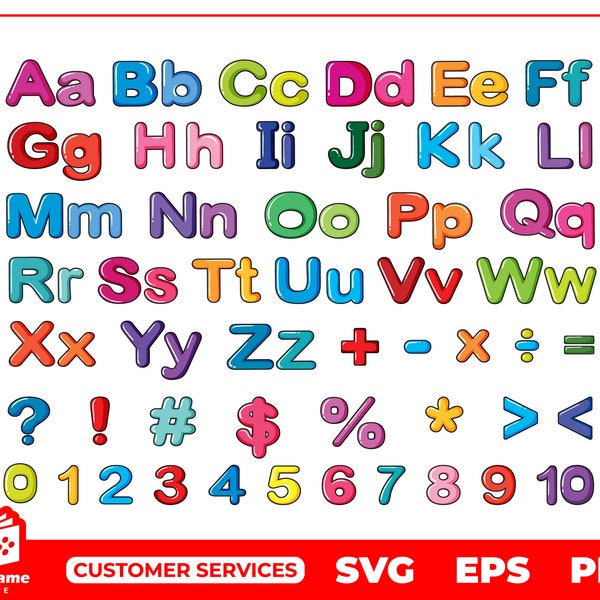 Alphabet SVG Number svg EPS PDF File Cut file for Cricut and Cut machines Commercial & Personal Use Silhouette Vector Vinyl Decal