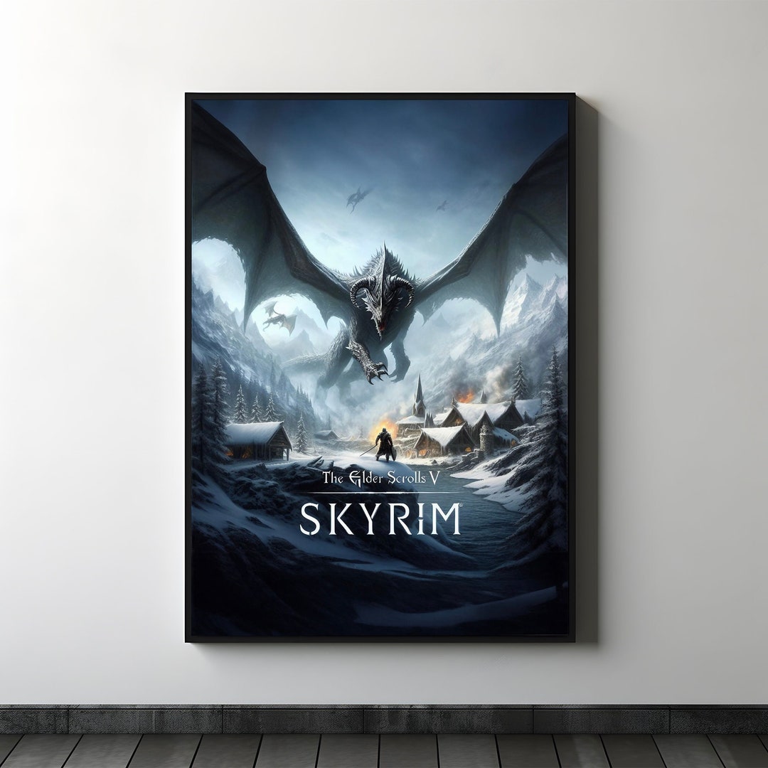 Skyrim Poster, Minimalist, Posters, Gaming Print, Gaming Poster, Video ...