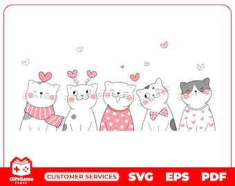 Cat Bundle Svgcat Svgkitty Svgcute Cat SVG Files for - Etsy