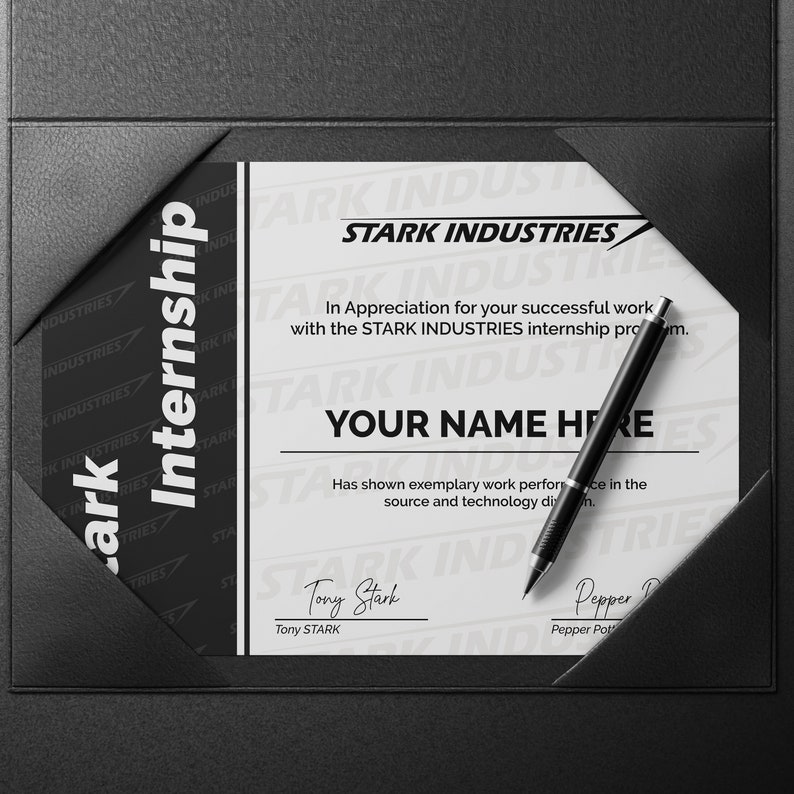 Custom Stark Internship Certificate Stark Industries Spiderman Etsy Custom Stark Internship Certificate Stark Industries Spiderman Etsy