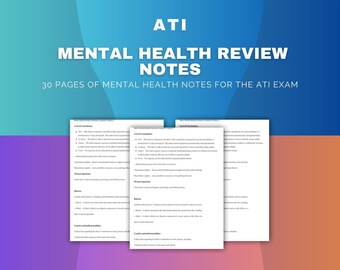 Get a Level 2 or Higher! Mental Health ATI CMS Comprehensive Review ...