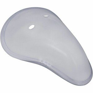 May include: A clear plastic athletic cup with two holes for ventilation.