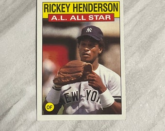 Rickey Henderson - 1986 Topps New York Yankees vintage baseball card AL ALL-STAR
