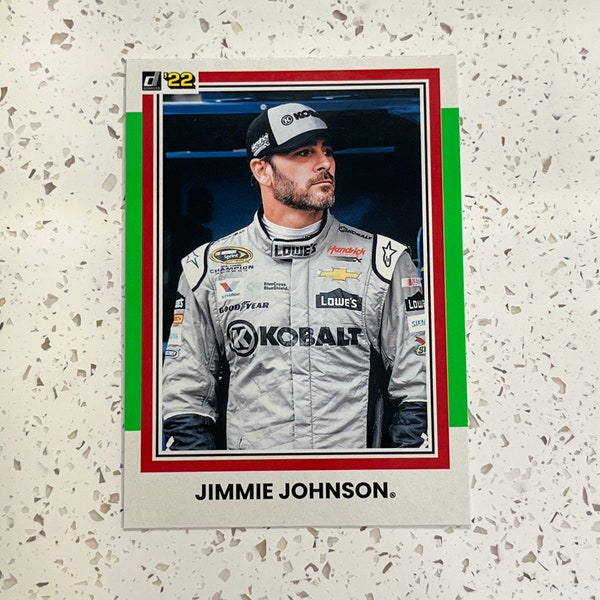 Jimmie Johnson - 2022 Donruss Racing NASCAR (LIME GREEN Parallel) 1981 Retro  variation