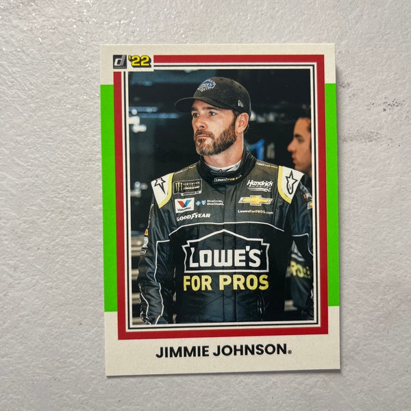 Jimmie Johnson - 2022 Donruss Racing NASCAR (LIME GREEN Parallel) 1981 Retro  variation
